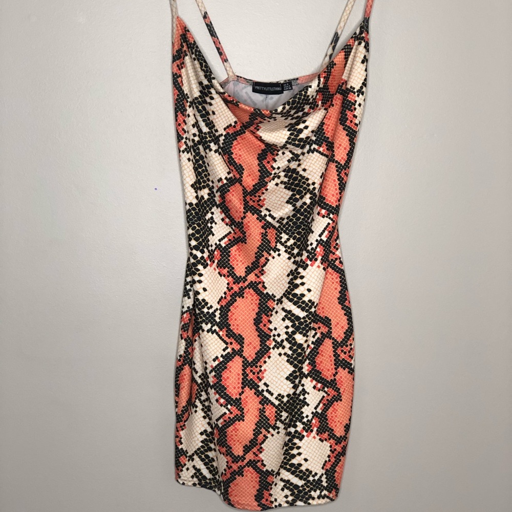 Cowl neck mini dress